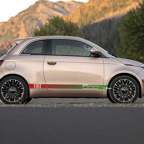 Rocker Panel Gradient color Stripe Decal side Graphics stripes for Fiat 500