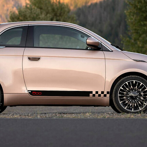 Rocker Panel Stripe Decal side Graphics stripes for Fiat 500 5