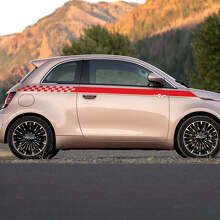 Rocker Panel checkered Stripe Decal side Graphics stripes for Fiat 500 3