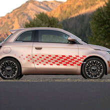 Doors checkered flag Decal side Graphics stripes for Fiat 500 3