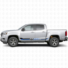 Checkered Racing Door & Rocker Panel Vinyl Stripes for Chevrolet Colorado 2nd Gen 2015-2022_3