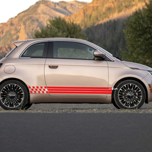 Rocker Panel Checkered Flag Doors Decal side Graphics stripes for Fiat 500 3