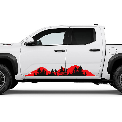 TRD Off Road Side Mountains Trees Rocker Panel Decals Stickers for Toyota Tacoma