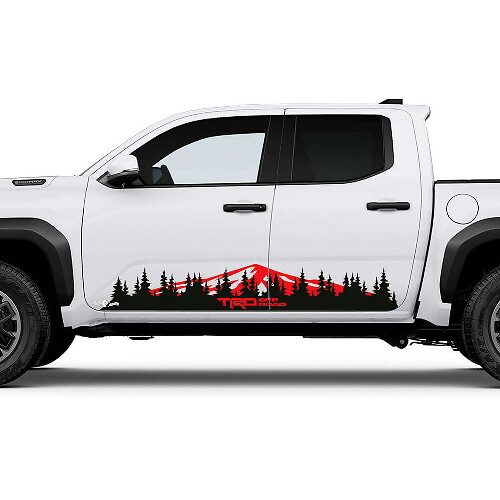 TRD Off Road Side Mountains Trees Rocker Panel Decals Stickers for Toyota Tacoma Truck