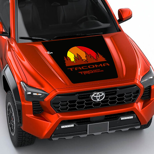 Vintage Retro Heritage Stripes Wrap Hood decal Sticker for Toyota Tacoma fourth-generation