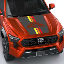 TRD Mountains Vintage Retro Stripes Hood Decal Sticker 2 for Toyota Tacoma 4th Gen 2