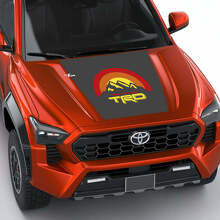 TRD Mountains Vintage Retro Heritage Sun Stripes Hood decal Sticker for Toyota Tacoma 4th gen 3