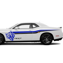 Wildcat Style Side Stripes Vinyl Decals Kit For Dodge Challenger Charger_2