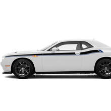 Two colors Side Accent Stripes Decals Stickers For Dodge Challenger 3
