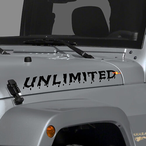Custom Text Hood Side Decal Rubicon Unlimited for Jeep Wrangler 1