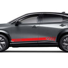 Sides Checkered Racing Stripes Graphics Decal Kit for Nissan ARIYA 3