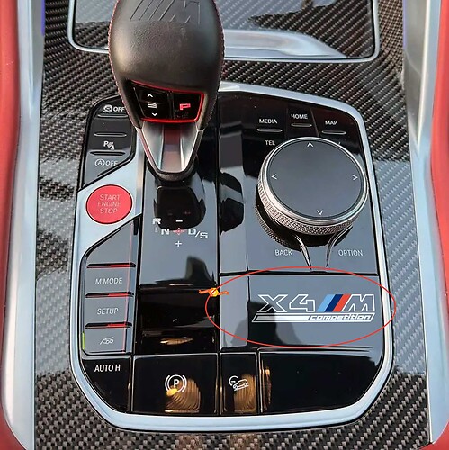 X3M or X4M Central Control Panel Vinyl Decal Sticker for BMW X Series