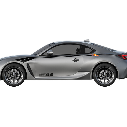 Pair of Racing Accent Stripes Vinyl Decal Stickers for Toyota TRD GT86