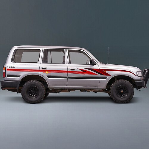 Retro Side Graphics Decals Stickers for 1995 Toyota Land Cruiser LC80 Series