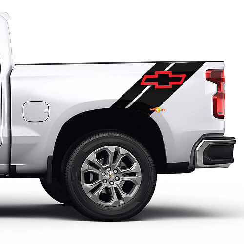 Side Bed Stripes off-road 4x4 Decals Stickers 2 colors for Chevrolet Bed