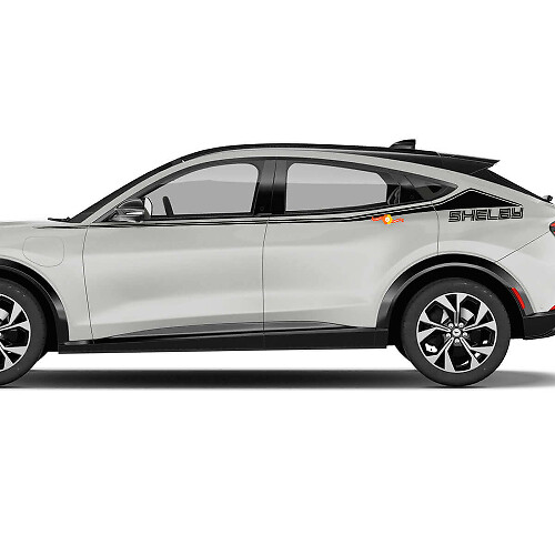 Shelby Accent Side Door Stripes Vinyl Decal Sticker for Ford Mustang MACH-E