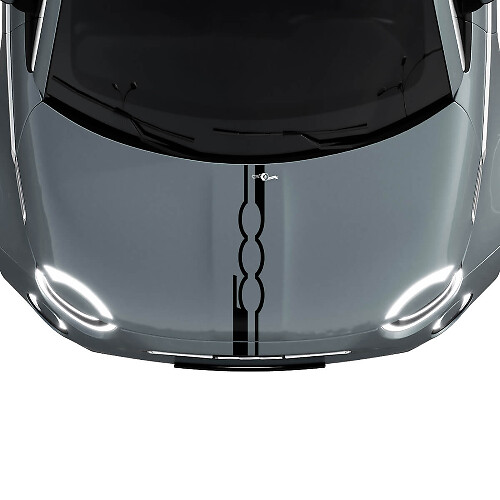 500 Hood Stripe Decal Sticker Graphics for Fiat 500 1