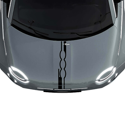 500 Hood Stripe Decal Sticker Graphics for Fiat 500