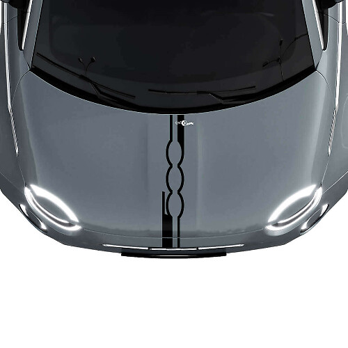 500 Hood Stripe Decal Sticker Graphics for Fiat 500