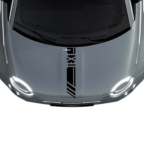 Custom Text Hood Racing Stripe Decal Sticker Graphics for Fiat 500