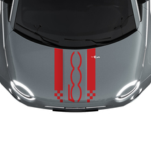500 Hood Dual Racing Checkered Stripe Decal Sticker Graphics for Fiat 500 3