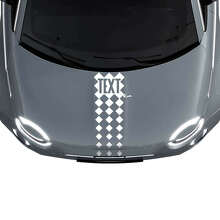 Custom Text Hood Stripe Racing Decal Sticker Graphics 2 for Fiat 500  2