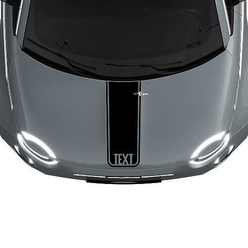 Custom Text Central Hood Stripe Decal Sticker Graphics for Fiat 500