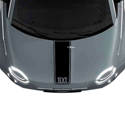 Custom Text Central Hood Stripe Decal Sticker Graphics for Fiat 500