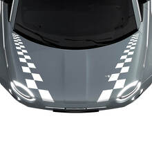 500 Dual Checkered Hood Stripe Decal Sticker Graphics for Fiat 500 2