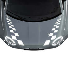 500 Dual Checkered Hood Stripe Decal Sticker Graphics for Fiat 500 2