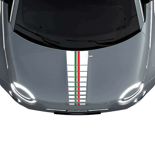 Italy Flag Stripes Hood Decal Sticker Graphics for Fiat 500