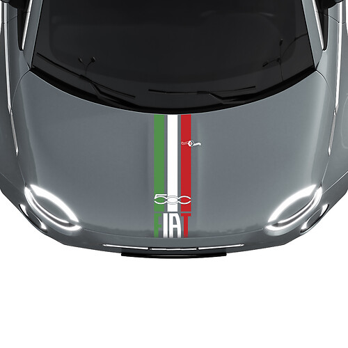 Tri Stripes Italy  Flag Hood Stripe Decal Sticker Graphics for Fiat 500