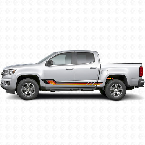 Retro Parallel Door & Rocker Panel Vinyl Stripes for Chevrolet Colorado 2nd Gen 2015-2022