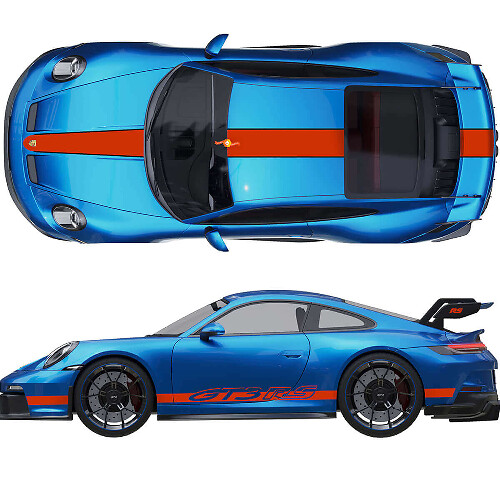 Stickers Kit Hood Roof Tail Spoiler Stripes for Porsche 991 GT3 RS