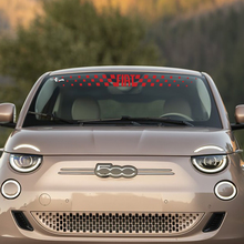 Front Windshield Checkered Stripe Decal Graphics for Fiat 500 3