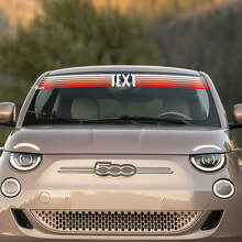 Custom Text Front Italy Flag Windshield Decal Graphics for Fiat 500 3