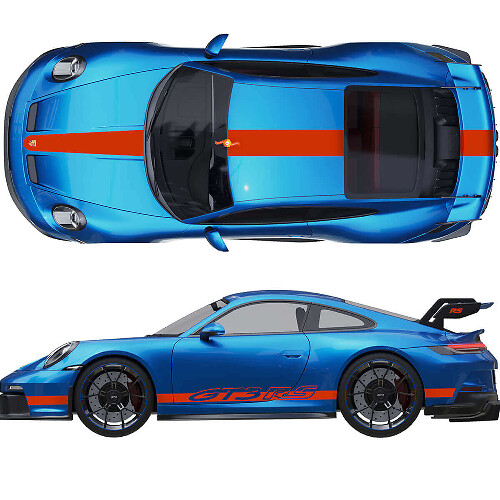 Stickers Kit Hood Roof Tail Spoiler Stripes 2 for Porsche 991 GT3 RS