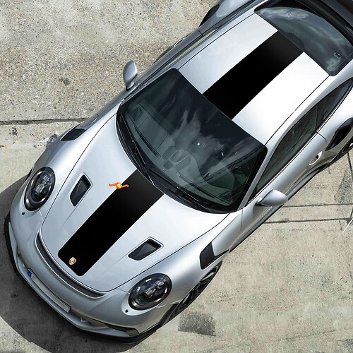 Porsche 991 Gt2 RS GT2RS Central Hood Roof Decals Stickers Wrap Graphics 1