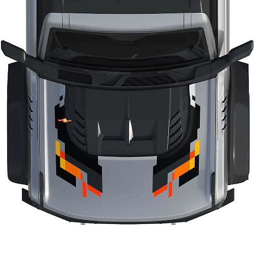 Hood Abstract Graphics Kit Vinyl Decal Sticker for Musclecar horse power truck