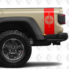 Rear Bed Side 4x4 Off-Road Racing Stripe Kit Vinyl Decals for Jeep Gladiator Compass 2