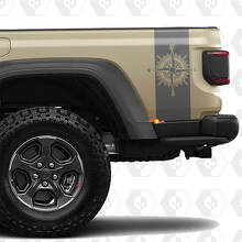 Rear Bed Side 4x4 Off-Road Racing Stripe Kit Vinyl Decals for Jeep Gladiator Compass 3