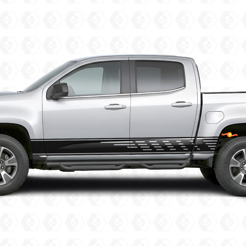 Staggered Slot Door & Rocker Panel Vinyl Stripes for Chevrolet Colorado 2nd Gen 2015-2022_1