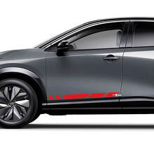 Sides Universal Checkered Stripes Racing Graphics Decal Kit for Nissan ARIYA 3