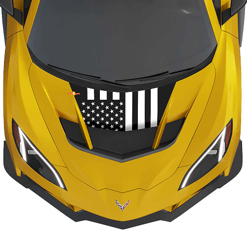 US Flag Hood Vinyl Decal for Chevrolet Corvette ZR1