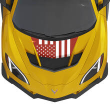 US Flag Hood 2 colors Vinyl Decal Sticker for Chevy Chevrolet Corvette zr1 2
