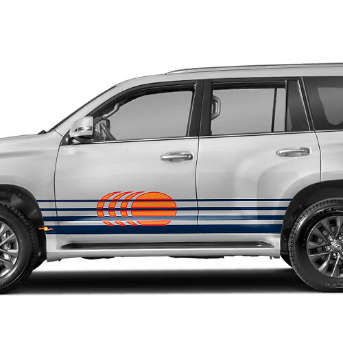 Retro Vintage Stripes like Islander style Side Decal Graphics for Lexus GX460