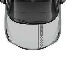 Hood Checkered Stripe Racing Graphics Decal for Nissan ARIYA 2