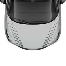 Hood Dual Checkered Stripe Racing Graphics Decal for Nissan ARIYA 2