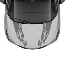 Hood Dual Flame Tribal Stripe Racing Graphics Decal for Nissan ARIYA 2