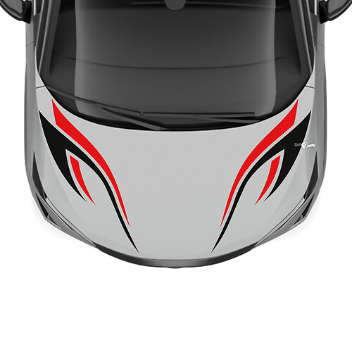Hood Dual Colors Tribal Stripe Racing Graphics Decal for Nissan ARIYA 1